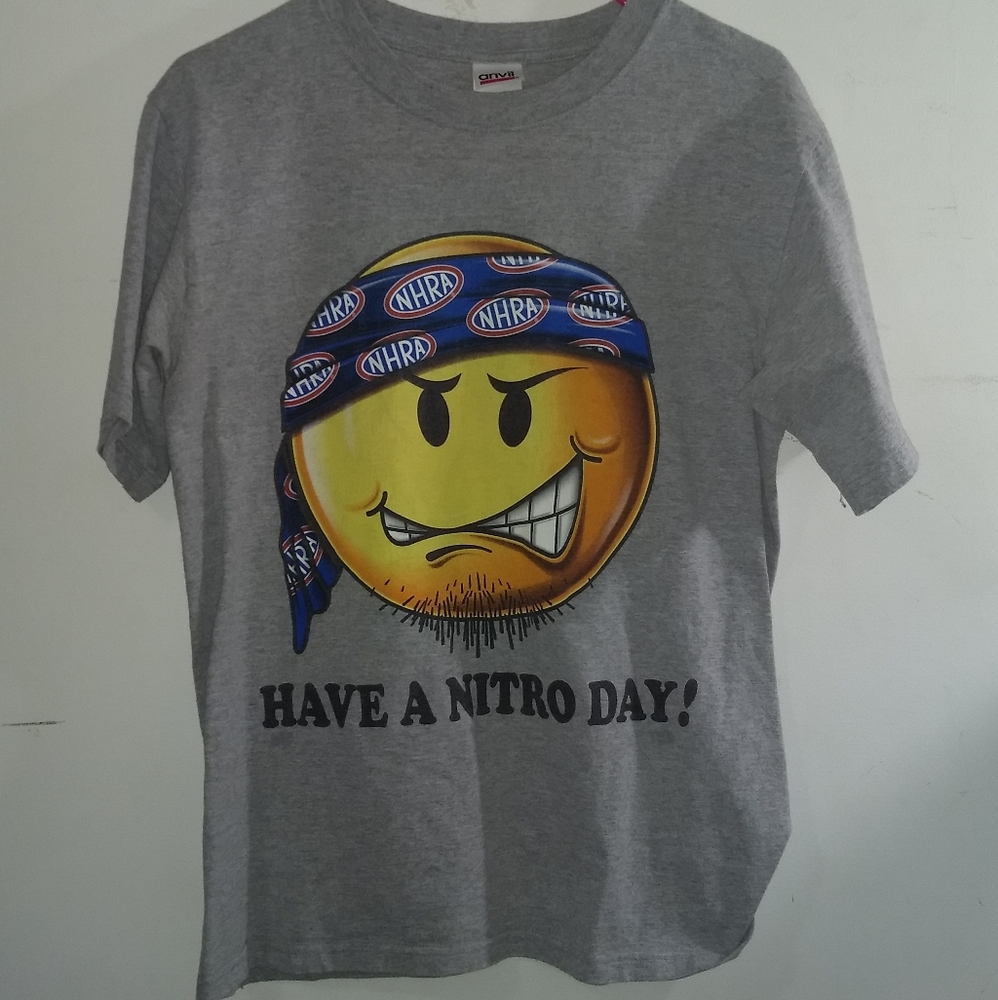 NHRA NITRO T-SHIRT 👕 Smiley Emoji Racing Tee
